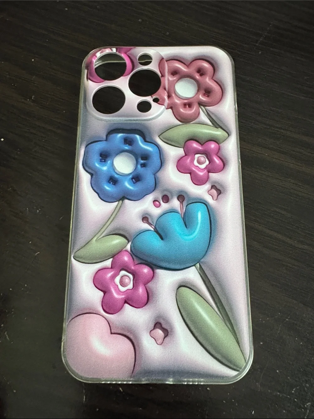 Floral Embossed Olive Green Silicone Phone Case - Protective Decorative Cover